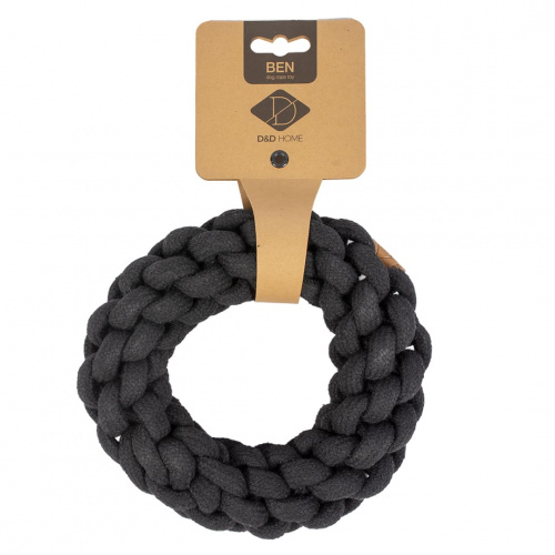 Dog Toy BEN black 19cm/rope 10mm 